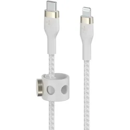 Belkin BoostCharge Pro Flex USB-C Kabel mit Lightning Connector 3 m, Weiß
