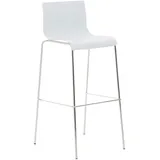 CLP Barhocker Hover Kunststoff 4-Fuß Gestell weiß chrom