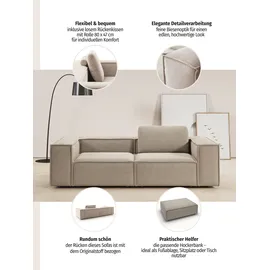 Home Affaire 2-Sitzer HOME AFFAIRE "Watertown, modernes Sofa 246 cm breit, auch in Feincord", weiß, B:246cm H:68cm T:118cm, 96% Polyester, 4% Nylon, Sofas, stilvolles Sofa für 2 Personen mit extra breiter Sitzfläche