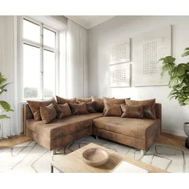 DeLife Ecksofa Clovis Braun Antik Optik Ottomane Links Modulsofa, Design Ecksofas, Couch Loft, Modulsofa, modular