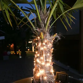 MARELIDA LED Solar Drahtlichterkette - 360 warmweiße LED - 8 Funktionen/USB - L: 18m - Dämmerungssensor