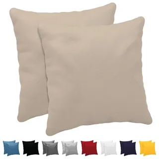 Dreamzie Kissenbezug 65 x 65 cm (Set mit 2) - 100% Jersey Baumwolle 150 g/qm Kissenbezüge -Beige - Für Kissen 65 x 65 cm - Kissenhülle - Kissenbezug - Resistent und Hypoallergen