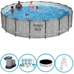 Bestway - Pool Steel Pro MAX - Poolpaket - 549x122 cm EINHEITSGRÖSSE