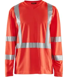 Warnschutz Langarm-Shirt "3383" UV-Schutz - XXL - hellrot