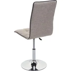 Mendler 6er-Set Esszimmerstuhl HWC-C41, Stuhl Küchenstuhl, höhenverstellbar drehbar, Stoff/Textil creme-grau