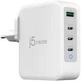 j5create - Netzteil - 130-Watt-GaN-USB-C®-Ladegerät mit 4 Anschlüssen - EU