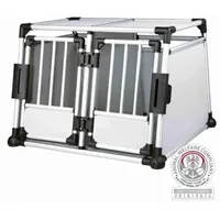 Trixie Doppel-Transportbox M-L 93 x 64 x 88 cm Silber/Grau