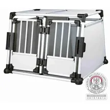 Trixie Doppel-Transportbox M-L 93 x 64 x 88 cm Silber/Grau