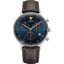 Junkers Herren Armbanduhr Bauhaus Chronograph 9.12.01.12 Lederband braun