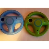 2x Nintendo Wii Lenkrad Hellblau und Grün Mario Kart Controller Zubehör Wheel