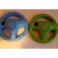 2x Nintendo Wii Lenkrad Hellblau und Grün Mario Kart Controller Zubehör Wheel