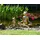 Gilde Casablanca Figur Yoga Frosch klein Dekoration goldfarben Outdoor-geeignet 34 cm