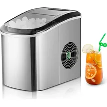Goplus Eiswürfelmaschine mit 2,2L Wassertank, Elektrische Eiswürfelbereiter, Eismaschine inkl. Eiskorb & Eisschaufel, 12 kg/24 Stunden, 2 Eiswür... - Silber