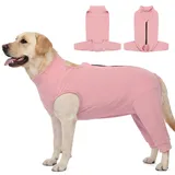 AOFITEE Hundebody Nach Op, Atmungsaktiv Wundschutzanzug für Hunde Nach Op, Hundebody Nach Op Hündin mit Bein, Hund Leckschutz für Hinterbeine Anti-lecken Schutzanzug nach Kastration, Rosa 3XL