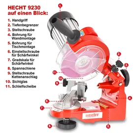 Hecht Sägekettenschärfgerät 9230 rot