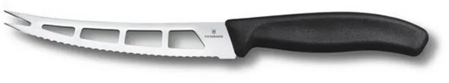 Preisvergleich Produktbild Victorinox Käsemesser Käsemesser Buttermesser, gelochte Klinge Wellenschliff Gabelspitze schwarz