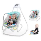 Baby Einstein Kick to It 4-in-1 Musical Swing & Rocker", Baby, grau, Kunststoff, Metall, Stoff, Babywippen, mit Sound-Effekt