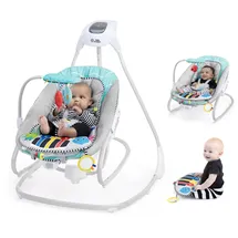 Baby Einstein Kick to It 4-in-1 Musical Swing & Rocker", Baby, grau, Kunststoff, Metall, Stoff, Babywippen, mit Sound-Effekt