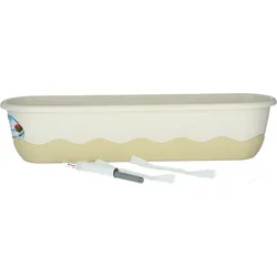 Plastia Blumenkasten Mareta 80cm elfenbein Wasserspeicher