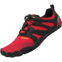 SAGUARO Barfußschuhe Herren Barfuss Schuhe Damen Barfussschuhe Outdoor Sport Zehenschuhe Fitnessschuhe rutschfest Traillaufschuhe Sommer Rot,Gr.41 - 41 EU