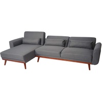 Mendler Sofa HWC-J20, Couch Ecksofa, L-Form 3-Sitzer Liegefläche Schlaffunktion Stoff/Textil ~ braun
