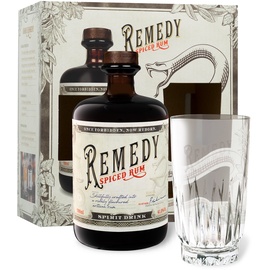 Remedy Spiced Rum 41,5% Vol mit Geschenkbox + Highball Glas