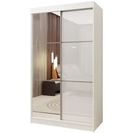 masseno Schwebetürenschrank VITALE 120 x 216 x 61 cm Weiß