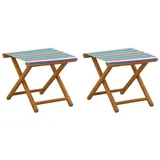 vidaXL Gartenliege 2 pcs Massives Eukalyptus Holz 2 x Mehrfarbig