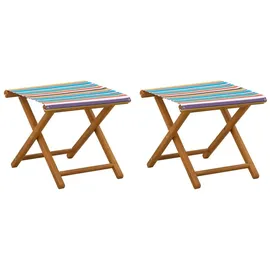 vidaXL Gartenliege 2 pcs Massives Eukalyptus Holz 2 x Mehrfarbig