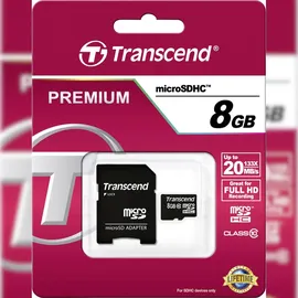 Transcend microSDHC Class 10 + SD-Adapter 8 GB