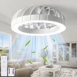 XSXUDODP Deckenventilator mit Beleuchtung Leiser, 46CM RGB Deckenventilator mit licht und Fernbedienung, Dimmbar Deckenlampe mit Ventilator für Schlafzimmer, Wohnzimmer