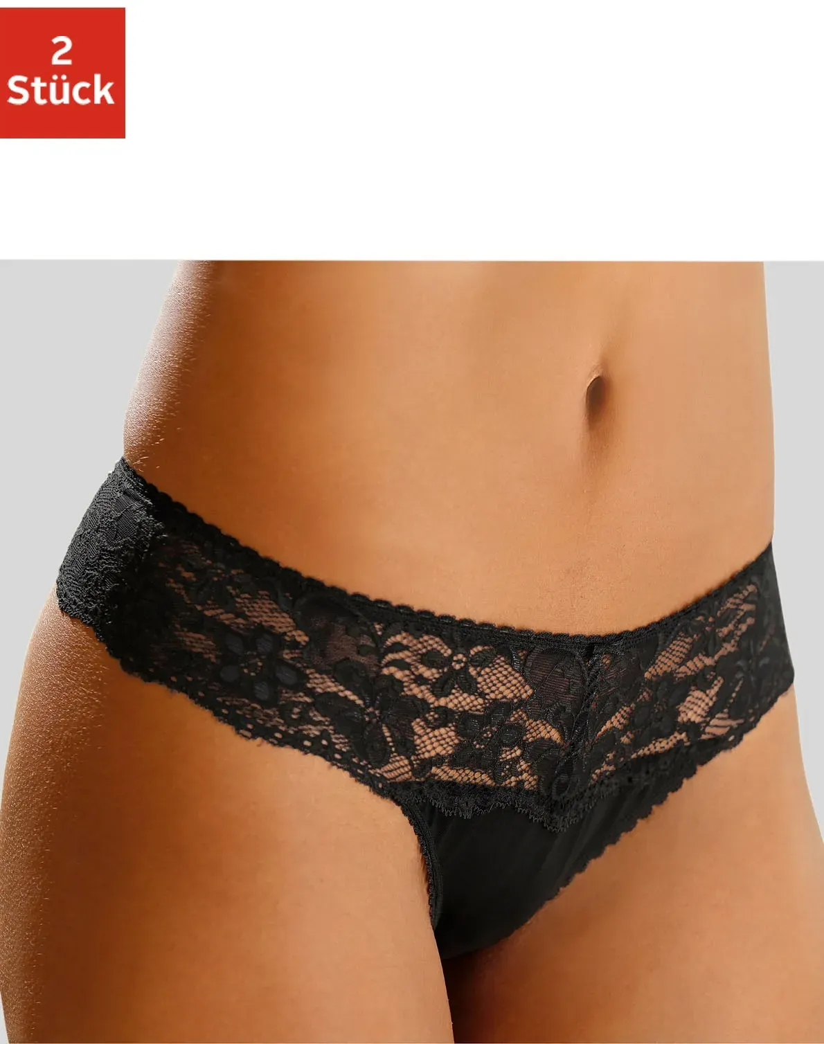 String NUANCE, Damen, Gr. 40/42, schwarz (2xschwarz), Spitze, Obermaterial: 85% Polyamid, 15% Elasthan, körpernah, Unterhosen String, Dessous mit breitem Spitzenband
