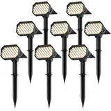 Brandson Solarleuchte schwarz 8x LED Gartenstrahler 80 lm IP65