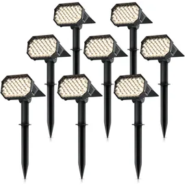 Brandson Solarleuchte schwarz 8x LED Gartenstrahler 80 lm IP65