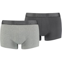 2er Pack PUMA Basic Trunk Boxershorts dark grey melange / black L