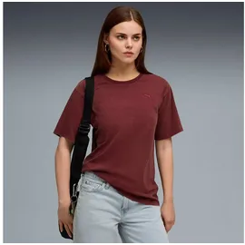 Puma T-Shirt ESS ELEVATED RELAXED WASH TEE Kurzarmdesign, Rundhalsausschnitt, mit Print-Applikation rot S (36)