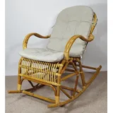 Rattani Schaukelstuhl Rattan Schaukelstuhl Semanbo Rocking Chair + Polster