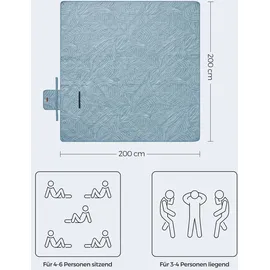 Songmics Picknickdecke hellblau 200 x 200 cm