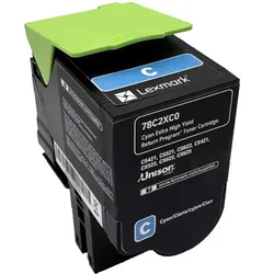 Lexmark Original Toner 78C2XC0 High Yield Farbe: Cyan ca. 5.000 Seiten für CS 421,521,622 Serien und CX 421,521,622,625 Serien wb
