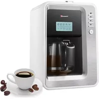 Hauswirt Kaffeemaschine Filterkaffee Mahlwerk einstellbar Warmhalteplatte Weiß