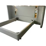 JV Möbel Luxus Designerbett 222 x 220 cm Beige/Grau