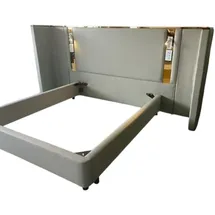 JV Möbel Luxus Designerbett 222 x 220 cm Beige/Grau