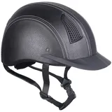 QHP Sicherheits-Reithelm Spartan VG1 01 040 2014-12 Lederlook, verstellbar (Schwarz, S)