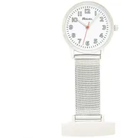 Ravel Easy Read Mesh Krankenschwestern Fob Watch - Weißes Zifferblatt
