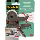 Scotch Clip & Twist Klebeband-Abroller C19, Grau + Scotch Magic Unsichtbares Klebeband, 19mm × 8,89m, 1Rolle/Packung
