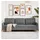 vidaXL Couch Polyester 3-Sitzer Dunkelgrau