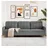 vidaXL Couch Polyester 3-Sitzer Dunkelgrau