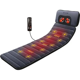COMFIER Massagematte mit Wärmefunktion, Massagesitzauflage mit 10 Vibrationsmotoren und 4 Heizkissen, elektrisches Ganzkörpermassagematte, Nacken und Schulter-Rückenmassagegerät