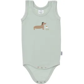 LILIPUT Body "Dackel", Mädchen, Gr. 74/80, EURO-Größen, grün (hellgrün), 95% Baumwolle, 5% Polyester, bedruckt, Rundhals, Bodys Body, 2er-Pack mit bequemem Rundhalsausschnitt