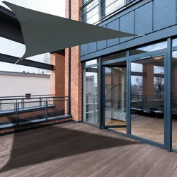SVITA Sonnensegel dreieckig wasserdicht 160g/m2 UV-Schutz Sonnenschutz Garten Balkon Befestigung Dunkelgrau 3x3x3m